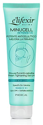 Elifexir, Minucell Intensive, Kraftvolles Anti-Cellulite-Serum, Straffende und Drainierende Creme, Bekämpft hartnäckige Cellulite der Grade II und III, Reduziert Orangenhaut, 150 ml
