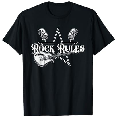 Vintage Retro 80er Jahre Musik Gitarre Rock Rules T-Shirt