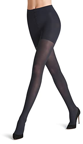 FALKE Damen Strumpfhose Rib Shaping 50 DEN W Ti halb-blickdicht mit Shapingeffekt 1 Stück, Blau Marine 6179, S