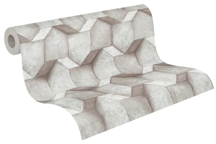 A.S. Création Tapete 3D Effekt Grau Silber THE BOS 388273 Vliestapete Betonoptik 10,05 m x 0,53 m Made in Germany