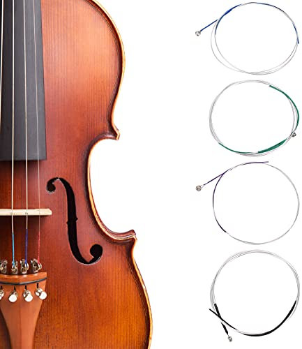 Violinsaiten Universal-Satz 4/4 Geigensaiten mit Kugel für Anfänger, Fortgeschrittene (GDAE)(Silber)