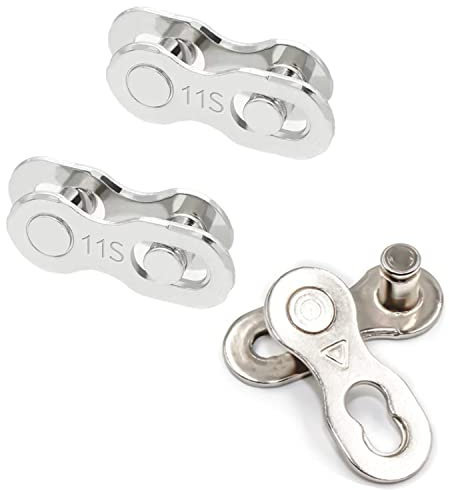 Bike Chain Lin,3 Pairs Bicycle Missing Link 11 Speed Chain Reusable Silver Steel Bike Chain Link Reusable Missing Chain Link for Mountain Bike Road Bike Quick Release Buckle Magic Button Silver