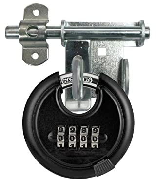 WULALACK 70mm Combo Lock，Disc Combination Lock with 4 Digit,Heavy Duty Storage Lock for Garage, Outdoor Fence, Shed, Storage Unit, Trailer, 1 Pack