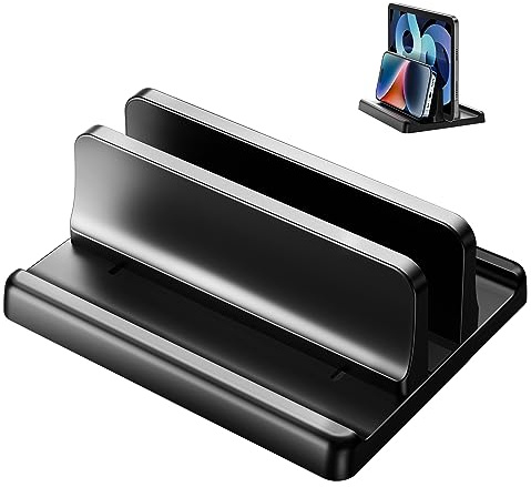 3 in 1 Vertical Laptop Stand Holder,Adjustable ABS Plastic Desktop Notebook Dock,Vertical Laptop Stand Space-Saving for All MacBook/Surface/Samsung/HP/Dell/Chrome Book