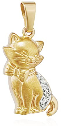 NKlaus Motiv Kettenanhänger aus 333 Geglgold Bicolor 8 Karat thematischer Damen Kinder Kettenanhänger für Tierliebhaber