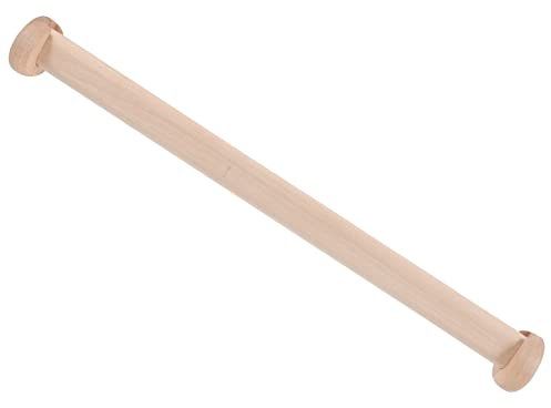 Gogogmee Wardrobe Clothes Hanging Rod Heavy Duty Wooden Closet Rail 50cm Beech Wood Bar Grey Flange Set for Closet Storage Organizer