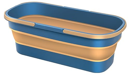 Fiorky Cubo de Agua Plegable Herramienta de Limpieza portátil fregona Cubo de Agua con Mango Plegable fregona Cubo Rectangular Multiusos para jardín al Aire Libre Camping Pesca, diseño
