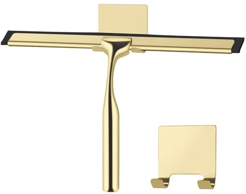 Rea Duschabzieher Gold Fensterabzieher aus Edelstahl für Badezimmer (Golden)