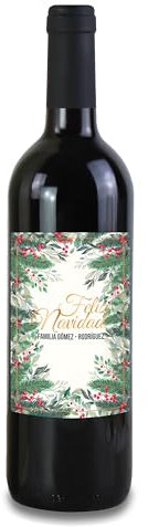 Genérico Botella de Vino Personalizada Feliz Navidad Pareja Amigo Amiga Novio Novia Nochebuena Santa Papá Noel Reyes