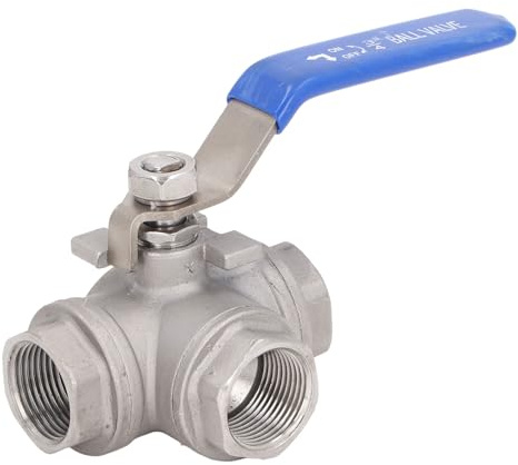 3-Wege-Kugelhahn, 304-Edelstahl-L-Typ-Kugelhahn 3/4 Zoll, Innengewinde 304-Edelstahl-304-L-Typ-Kugelhahn für Rohrleitungen, Wasserschutz, Fabriken, Industrie