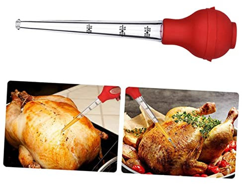 MAGICLULU Silicone Turkey Baster Kitchen Oil Dropper Cooking Seasoning Pump BBQ Drip Oil Tube for Grilling Random Style