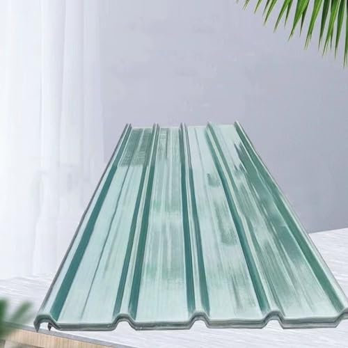 Robuste Wellplatte Dachplatten,FRP-Tageslichtplatten,Wellbahn Trapezblech,Wetterfest Gewächshausplatten,Gerätehaus Carport Ersatzplatten,Schuppenplatte,2mm dick (0.9x2.3m/35x91in,10 Pcs)