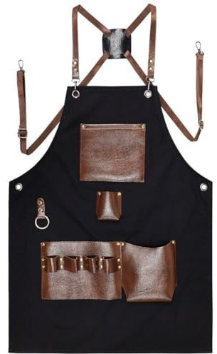 Taschenschürze Aus Canvas-Leder, Dicke Holzschürze, Robuste Schweißschürze Mehreren Für Elektriker, Gartenarbeit,