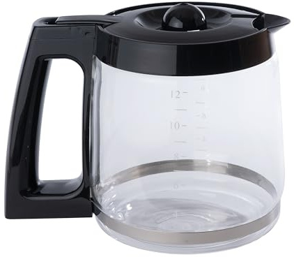 Replacement 12-Cup Glass Carafe for Cuisinart Coffee Maker (fits DCC-1200PRC CHW-12, CHW-12P1, DCC-1100BK, DCC-1200, DCC-2650, DGB-550BK, DGB-550BK1 DGB-625BC, DGB-700BC, SS-12)