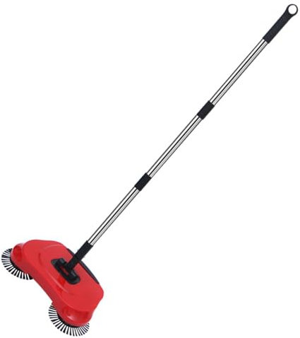 Barredoras de alfombras de mano, barredoras manuales portátiles, escoba de alfombra no eléctrica, azul y rojo, barredoras de mango ajustable, escoba doméstica para superficies de madera dura, suelos