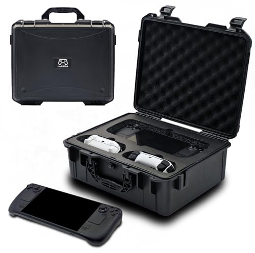 Luck&Link Custodia di trasporto per Steam Deck OLED/LCD, Duro professionale impermeabile Custodia di trasporto per Steam Deck,Controllori, Piccola Docking Station e altri accessori AC Charger Storage