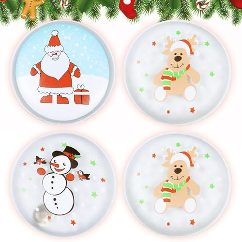 SOETDERT Handwärmer Wiederverwendbar, Weihnachten Taschenwärmer Kinder, Runden Taschenwärmer Wärmflasche, Niedlich Wärmekissen für Warme Finger, Hand Wärmer Fingerwärmer Winter