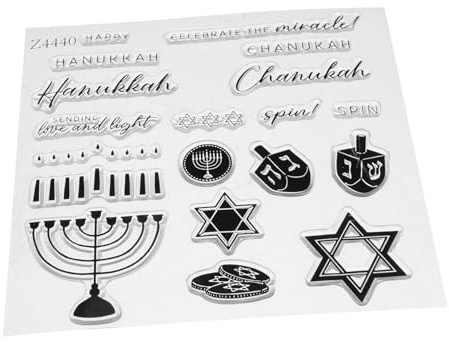 Sewroro 1satz Hanukkah Silikonstempel Vintage Journaling Und Scrapbooking Stempel Für Kreative Bastelprojekte Flexibel Und Langlebig Für Fotoalben Und Kartenherstellung