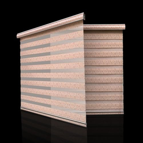 Tages- und Nachtrollo, Zebra-Fensterrollos, Lichtfilterung, Sichtfenster, Sichtschutz für Schlafzimmer, Badezimmer, zweilagiges Zebra-Rollo (Grau, 140 x 190 cm)