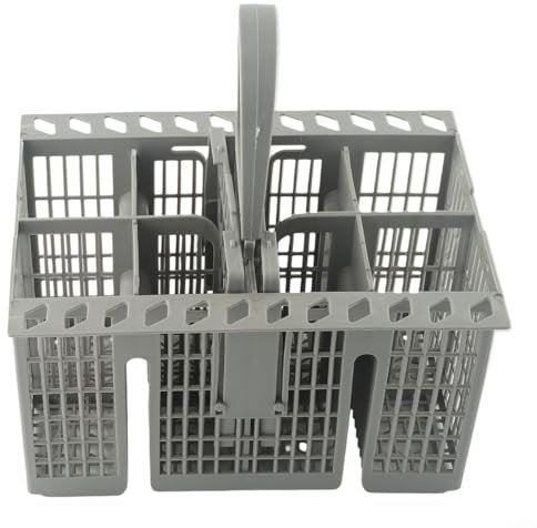 Aprilsunnyzone Panier à couverts pour lave-vaisselle Bauknecht, Indesit, Hotpoint, compatible avec lave-vaisselle C00257140, panier en plastique gris avec poignée ronde amovible