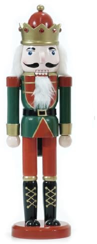 NATALE Soldatino Schiaccianoci in Legno H60 Soldato con corona ELEGANTE DA COLLEZIONE natalizio idea regalo