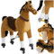 tectake® Schaukelpferd, Plüsch Pferd auf Rollen, Pferde Spielzeug zum Reiten, Schaukeltier, Stehpferd für Kinder, Spielpferd zum Draufsitzen und Reiten, Rollpferd Outdoor - 34 x 89 x 100 cm