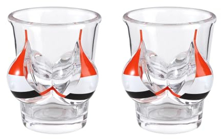 2Pack Bikini Boobs Shot Glass Creative Human Body 3D Breasts Cocktail Glasses Cup Artistic Large Boob Drinking Glass Art Breasts Bar Nightclub Mini Glass Cup Flag Souvenir Home Bar Decor Gift 55ml