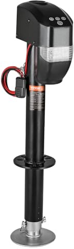 VEVOR Cric Elettrico per Rimorchio 2267 kg Cric Elettrico per Rimorchio per Camper con Connettore a 2 Vie, Manovella di Controllo Remoto e Copertura del Jack 255-860mm Sollevamento per Rimorchi Camper
