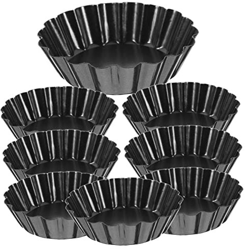 NOLITOY Stampi Per Crostate Antiaderenti 8 Pezzi, Teglie Mini Da Forno in Acciaio Al Carbonio Con Fondo Removibile, Per Feste, Matrimoni e Preparazioni Casalinghe