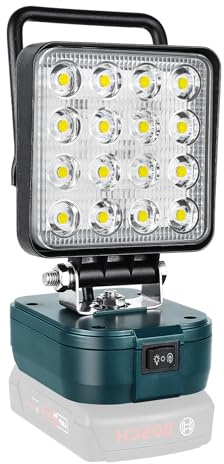 Willpower LED-strålkastare batteri lampa för Bosch 18 V/20 V strålkastare 4 tum 48 W