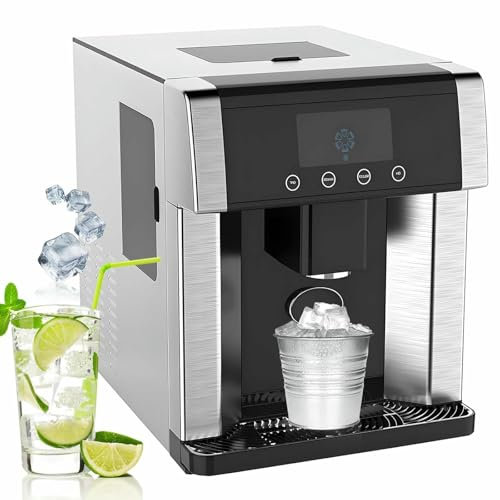 VYUJHNBG Electric Ice Crusher Maker Machine, Countertop Water Dispenser with LCD Display, for Iced Tea, Coffee