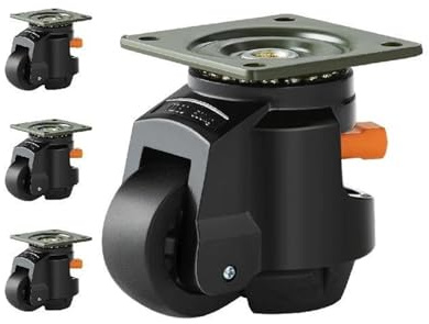 Lenkrollen, 4-teilige Nivellierrollen, robuste Lenkrollen mit Griffdesign, höhenverstellbare Füße for Werkbankmaschinen(A 2.5in)