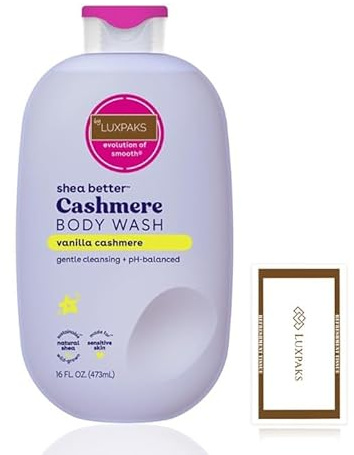 Rengöringsduk, buntad med E.O.S Vanilla Cashmere Body Wash (473 ml) – sheasmör – från Luxpaks