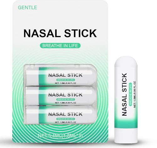 3PCS Nasal Sticks - Spearmint Nasal Inhaler Stick for Refreshing Breath - Nasal Congestion Relief & Energy Boost - Portable Essential Oil Inhaler for Travel & Daily Use - with Refreshing, Cool Feeling