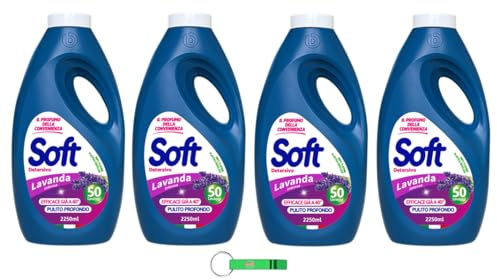 4 détergents doux Detersivo Lavatrice Lavatrice - Lessive liquide - 50 lavages 2250 ml + porte-clés Beni Culinari