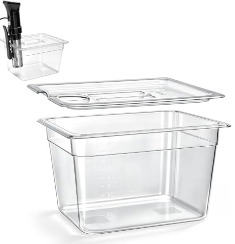 12L Slow Cooker Container with Lid, 325x265x200mm Sous Vide Container Portable Plastic Slow Cooking Food Storage Box for Instant Pot Sous Vide Machines