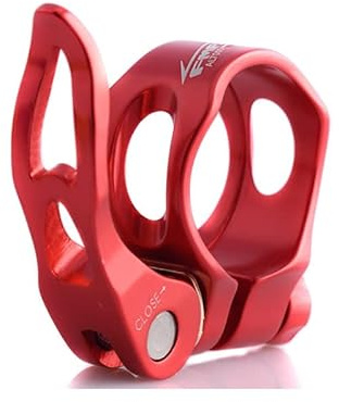 Sattelklemme Mtb Straße Fahrrad Sattelstütze Klemme Aluminiumlegierung Schnellverschluss Mountainbike-Schloss-Sitz-Röhre-Clip-Klemme 31,8mm 34,9 mm(31.8mm Red)