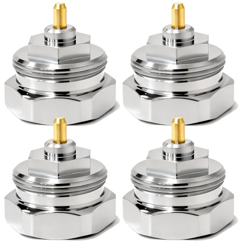 4 Stück Heizkörperventiladapter, Kompatibel mit Oventrop Heizkörperthermostate, aus Metall, für die Umrüstung von Thermostatventilen mit Gewindeanschluss M30 x 1,0 auf M30 x 1,5