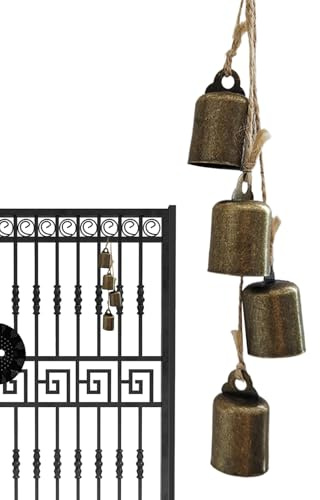 Rukjmqi Campanas De Navidad Metalicas - Decoración de Campana Vaquera para Interiores - Decoraciones Navideñas Campanillas De Viento para Hogar, Jardín, Balcón, Granja, Patio Y Porche Interiores Y