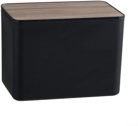 Caja de pañuelos de plástico con tapa abatible para múltiples usos en baño, sala de estar, oficina y restaurante, diseñada para un cómodo almacenamiento de pañuelos y toallitas húmedas (negro)