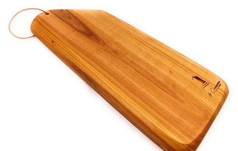 Tagliere/Vassoio da Tavola Artigianale in Legno di Ciliegio, 29 x 12 x 2 cm