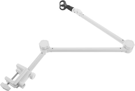 DEARMAMY Adjustable Microphone Table Stand with Metal and Plastic Construction, Ensuring Stability and Featuring Mic Clips Desk Mount Boom Arm for Small Studios and Home Use for Podcast