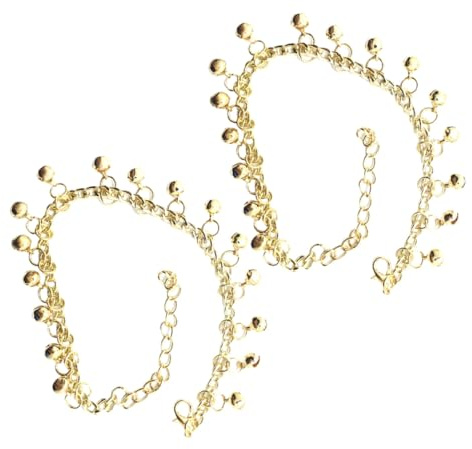 LRXIYODE 2 Pièces Chaîne de Cheville Réglable avec Cloche pour Femme Bijou été Léger et Résistant Bracelet Pied Multicouche avec Clair Accessoire Mode Plage