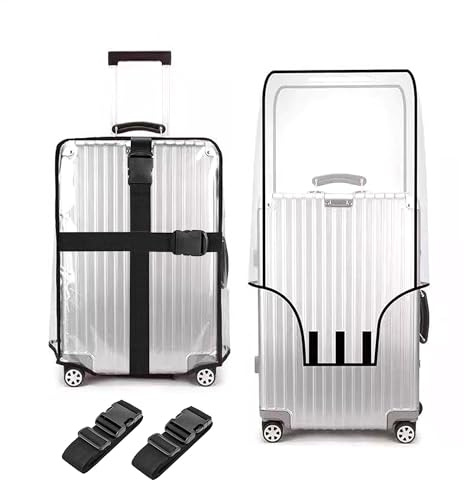 jinminamz Fundas Maletas de Viaje, Funda Maleta Grande, Funda para Maletas de Viaje con Correa 2.2m, Funda Maleta Mediana 26 Pulgadas, Cubierta de Equipaje y Polvo Lluvia
