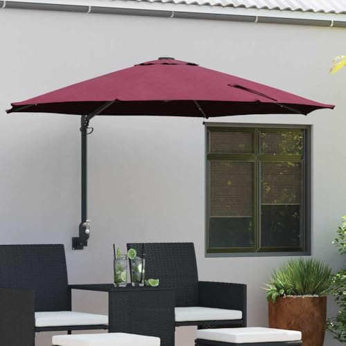 INLIFE Parasol de Jardin Rouge et Noir 248 x 248 x 148 cm-42003247