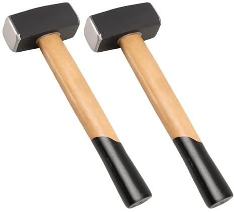 SENJEOK Lot de 2 marteaux de club de 992,2 g avec manche en bois pour le camping, le travail du bois, le jardinage, 1 kg