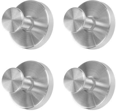 REBECCAHOWARD 4 ganchos de ventosa, ganchos de ventosa, extraíbles sin agujeros, ganchos para toallas, de acero inoxidable, para cocina, baño, ventana lisa, cristal (plateado)