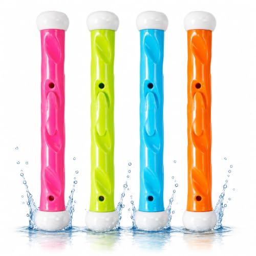 TK Gruppe Timo Klingler 4X Palos de Buceo para Niños y Adultos - Piscina y Spa - Juguete de Agua para Juego de Buceo para Sumergirse - Anillos de Buceo (4X Palos de Buceo)