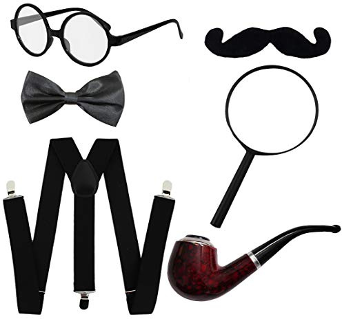 UNISEX DETEKTIVT TILLBEHÖR KIT – EN STORLEK PASSAR – KOSTTILLBEHÖR – FANCY DRESS TILLBEHÖR