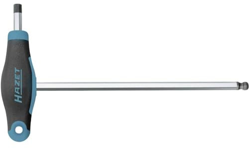 HAZET Schraubendreher, mit T-Griff 829KK-8, Innensechskant Profil, SW 8 mm | Abtrieb Innensechskant Profil, Chrom-Vanadium, verchromt, Spitze brüniert, SW 8 mm, Länge l1 200 mm, Länge l2 234 mm, 170 g